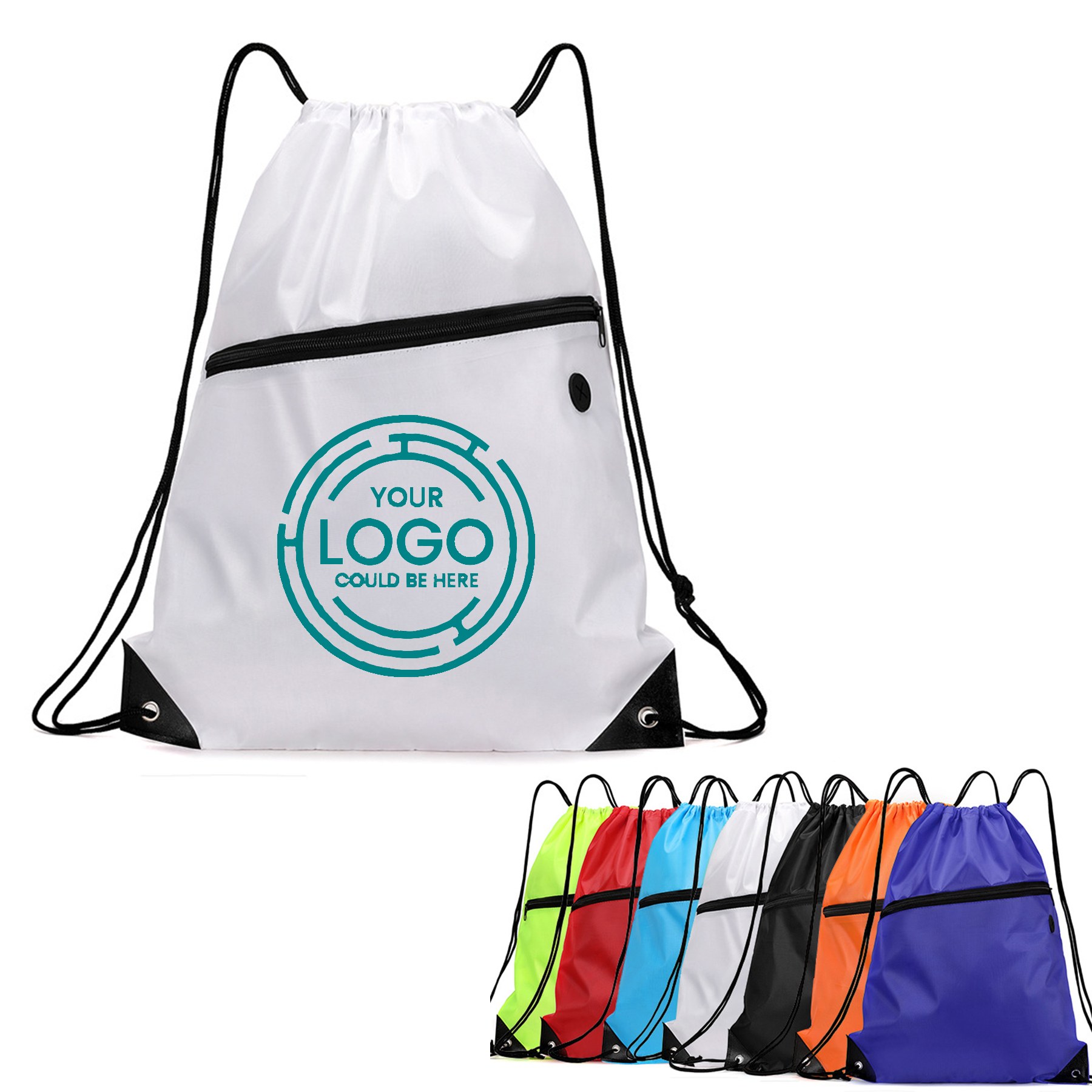 Drawstring Backpack Bag Sport Gym Sackpack with Earbud Port Drawstring Backpack Bag Sport Gym Sackpack with Earbud Port