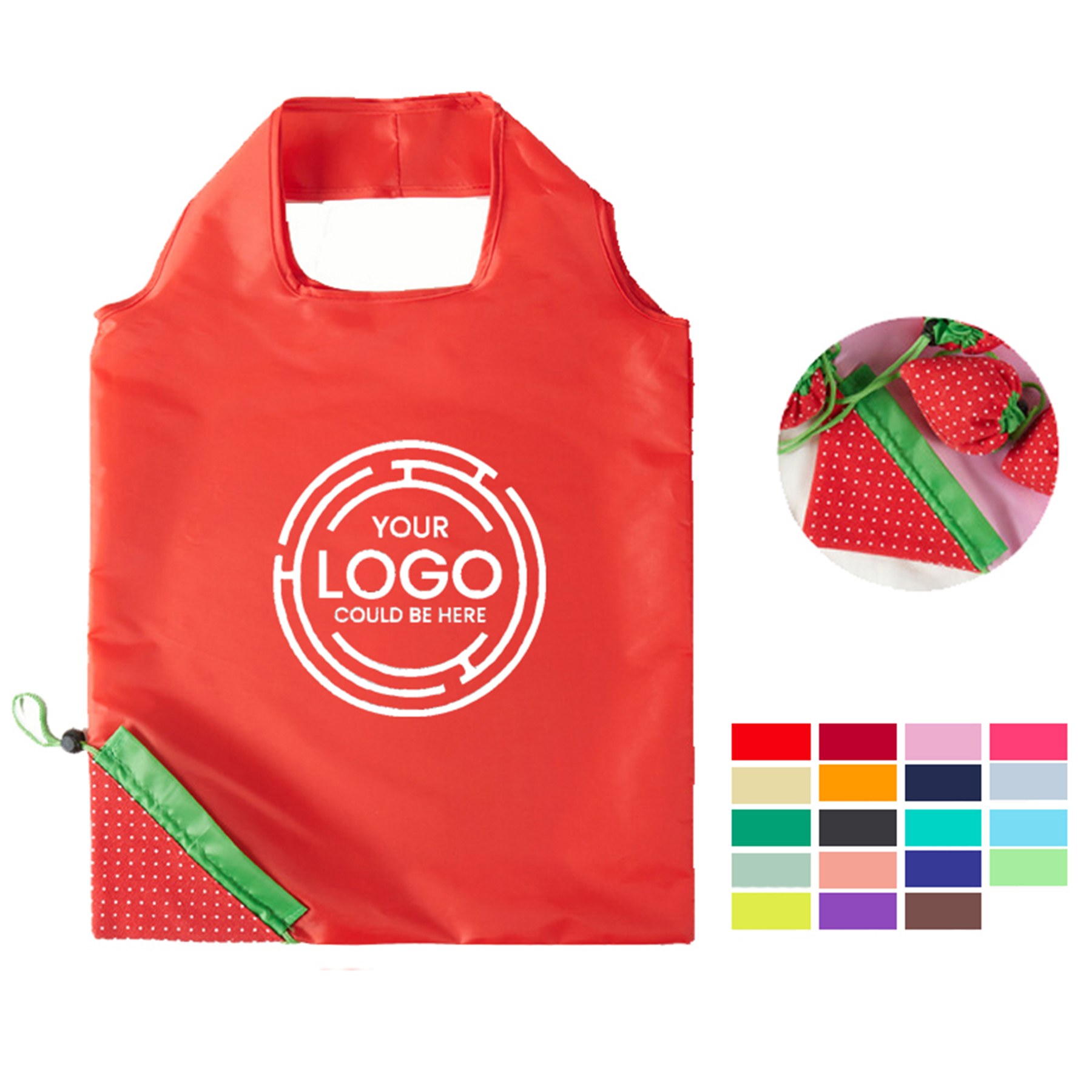 Strawberry-Shaped Foldable Shopping Bag Strawberry-Shaped Foldable Shopping Bag