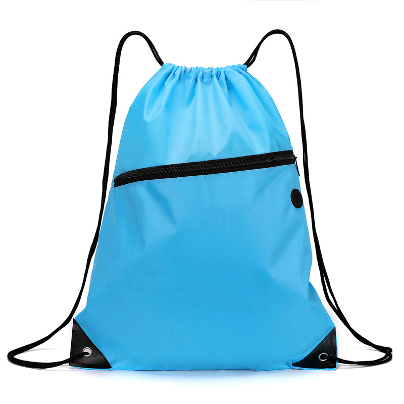 210D Drawstring Backpack with Front Zipper Pocket 210D Drawstring Backpack with Front Zipper Pocket