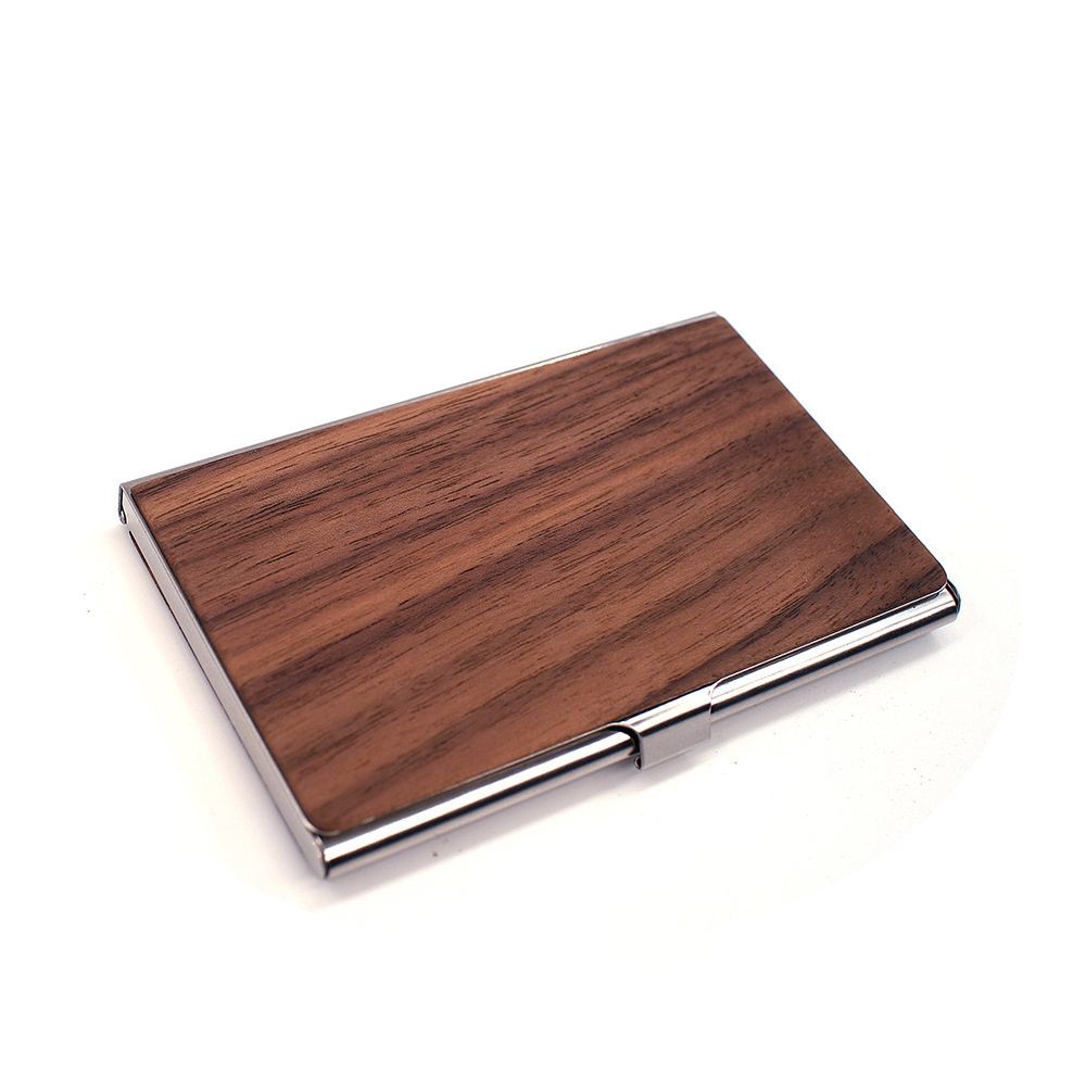 Business Black Walnut Wood Card Holder